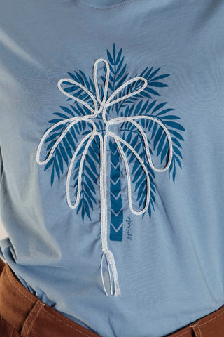 camiseta bordada caryota 39CT0043 azul