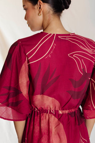 Vestido Estampado Zanzibar 91VE0071 vinotinto