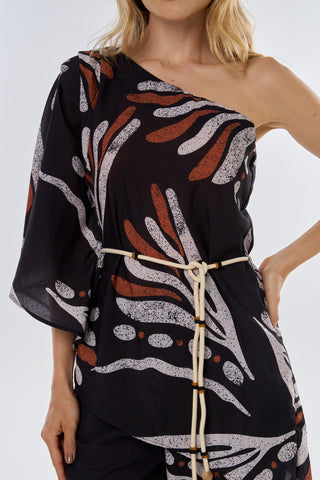 Blusa Asimetrica Nacar 16BL0076 Est Negro