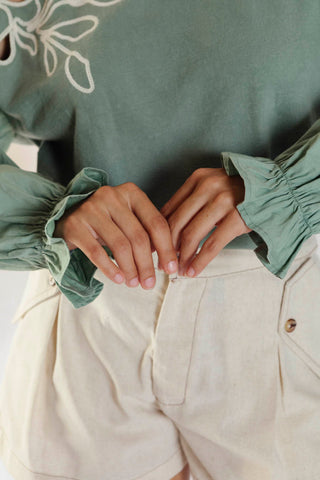 blusa bordada murmullo 39BL0006 verde