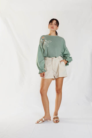 blusa bordada murmullo 39BL0006 verde