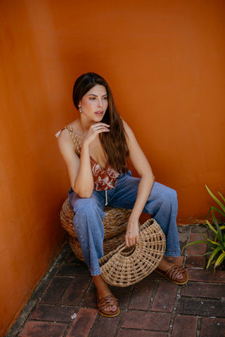 Blusa Embellished Nyx 16BL0078 Est Terracota