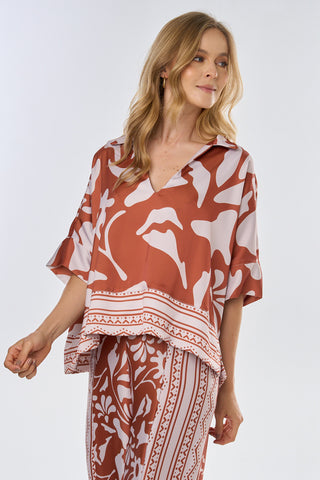 Blusa Estampada Veil 19BL0079 Est Terracota