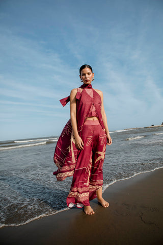 Blusa larga latania 34BL0036 vinotinto