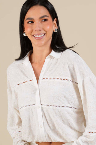Blusa Guipure Ivory 16BL0069 Marfil