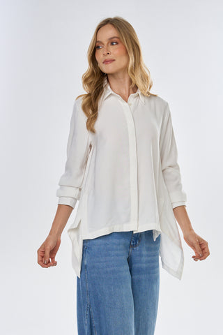 camisa asimetrica ventara 39CM0001 marfil