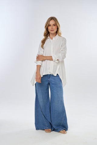 camisa asimetrica ventara 39CM0001 marfil