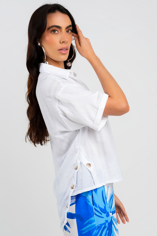 Camisa Botones Pura 16CM0020 Blanco