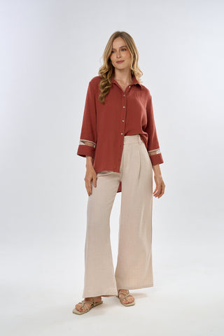 camisa clasica ipanema 91CM0042 terracota