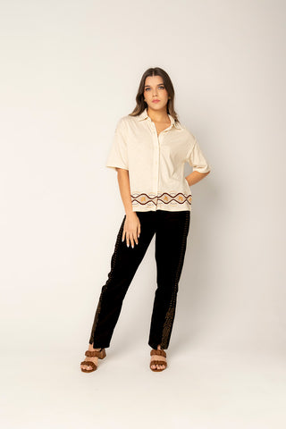 Camisa Embellished Nadir 16CM0041 Marfil