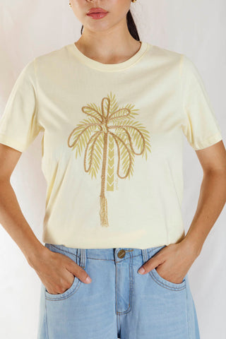 camiseta bordada caryota 39CT0043 amarillo