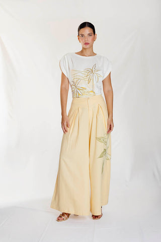 camiseta bordada kentia 39CT0045 marfil