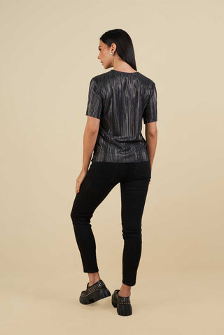 Camiseta Con Textura Twinkle 19CT0010 Negro
