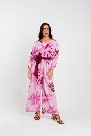 Enterizo Con Cinturon Galatea 19EN0012 Estampado Rosado