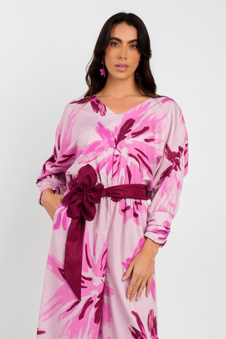 Enterizo Con Cinturon Galatea 19EN0012 Estampado Rosado