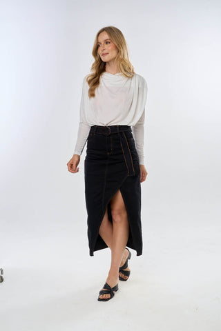 falda asimetrica monaco 22FL0009 negro