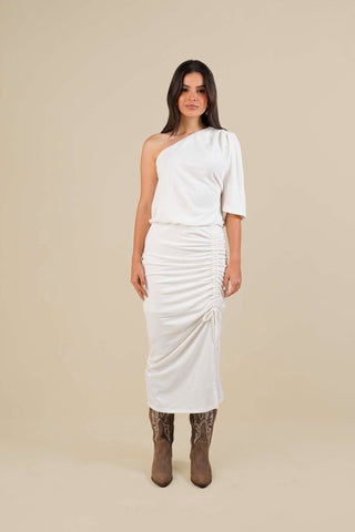 Falda Drapeada Plenitud 16FL0023 Marfil