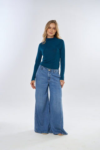 Jeans Flared Dimness 22JE0052 Azul Medio