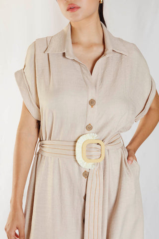 maxi vestido mykonos 34VE0046 taupe