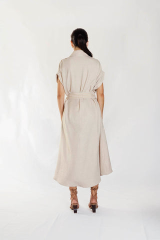 maxi vestido mykonos 34VE0046 taupe