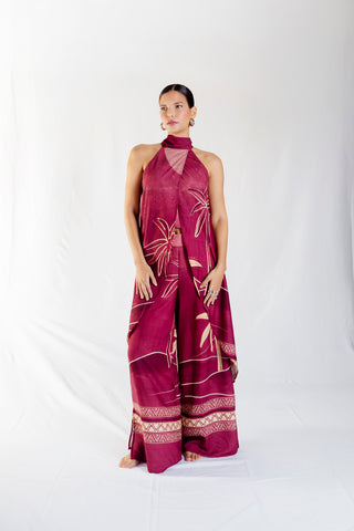 pantalon estampado sabal 34PN0043 vinotinto