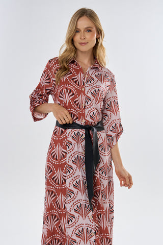 Vestido Estampado Dusk 16VE0101 Est Terracota