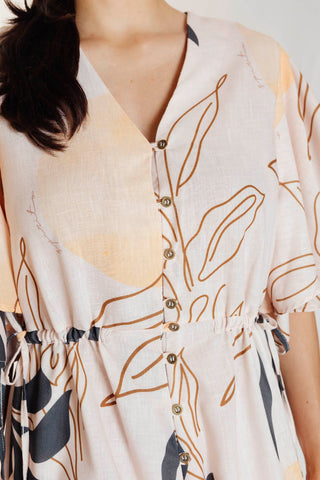 vestido estampado zanzibar 91VE0071 marfil