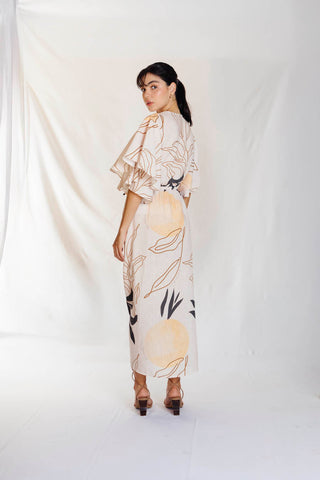 vestido estampado zanzibar 91VE0071 marfil