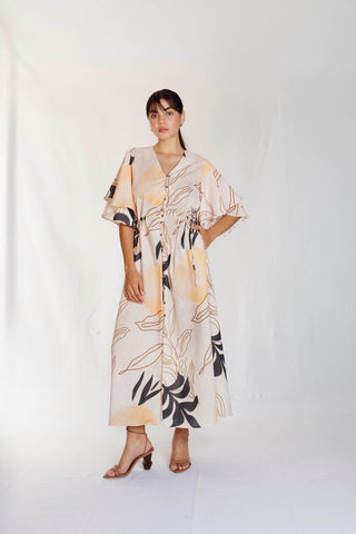 vestido estampado zanzibar 91VE0071 marfil