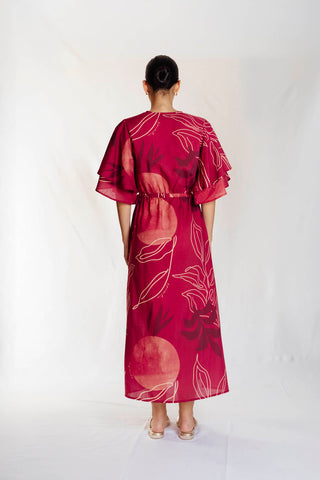 Vestido Estampado Zanzibar 91VE0071 vinotinto