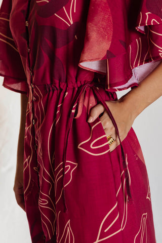 Vestido Estampado Zanzibar 91VE0071 vinotinto