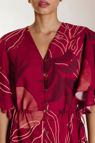 Vestido Estampado Zanzibar 91VE0071 vinotinto