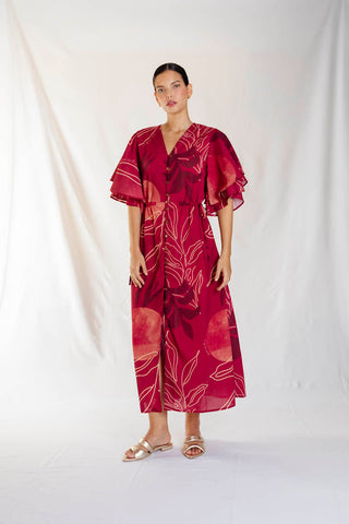 Vestido Estampado Zanzibar 91VE0071 vinotinto