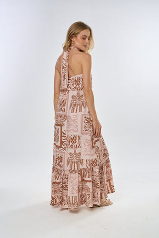 vestido halter borinque 16VE0102 cafe