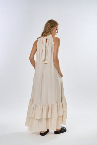 Vestido Halter Kalon 34VE0047 Marfil