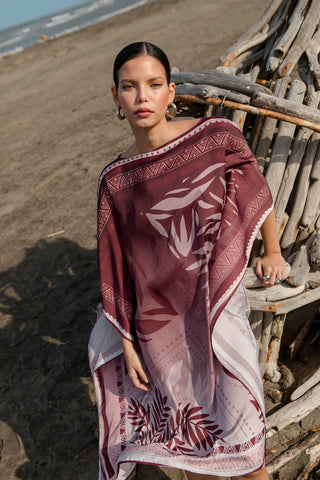vestido kaftan cocotero 91VE0069 vinotinto