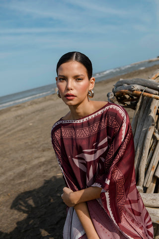 vestido kaftan cocotero 91VE0069 vinotinto