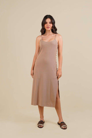 Vestido Con Apliques Gracia 16VE0099 Taupe