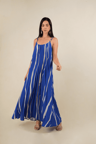 Vestido Plizado Opalo 91VE0062 Est Azul