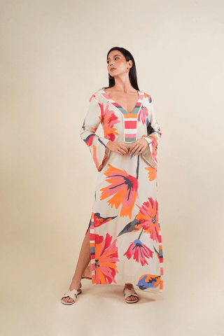 Vestido Tunica Hibisco 16VE0098 Est Marfil