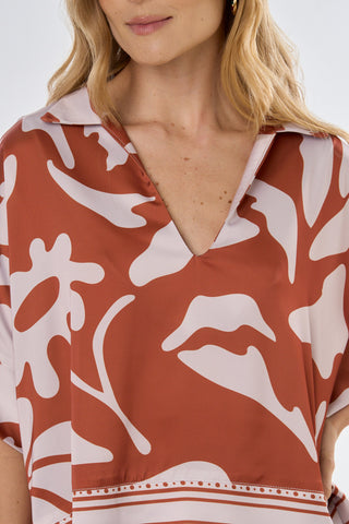 Blusa Estampada Veil 19BL0079 Est Terracota