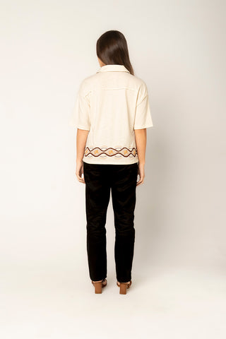 Camisa Embellished Nadir 16CM0041 Marfil