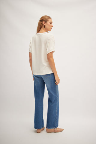 Camiseta con Aplique Chenille