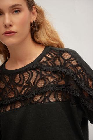 Camiseta con Aplique Chenille