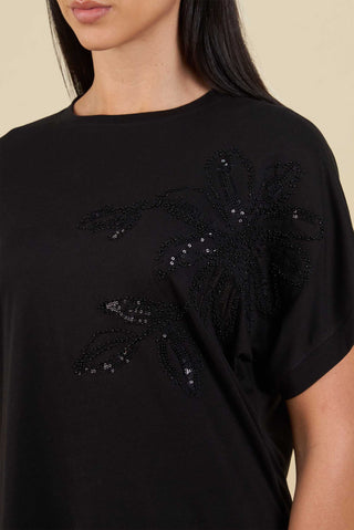 Camiseta con Aplique Flora