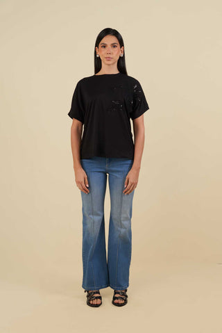 Camiseta con Aplique Flora