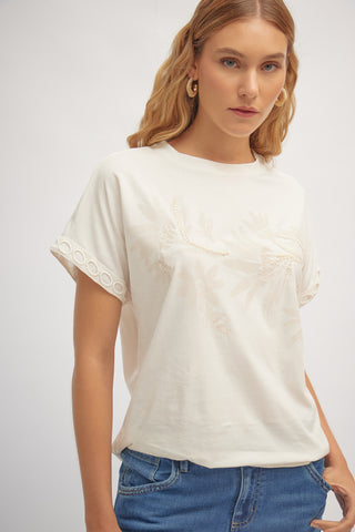 Camiseta Estampada con Bordado Vianne