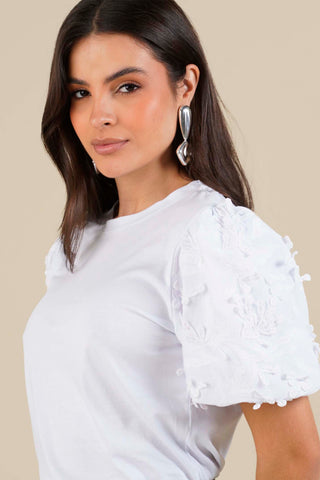 Camiseta Mangas Texturizadas Nina