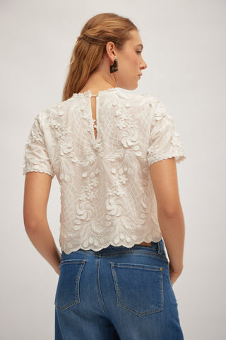 Crop Top en Tela Bordada Leticia