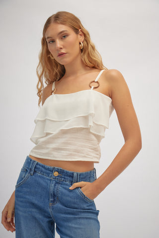 Crop Top con Volantes Sol